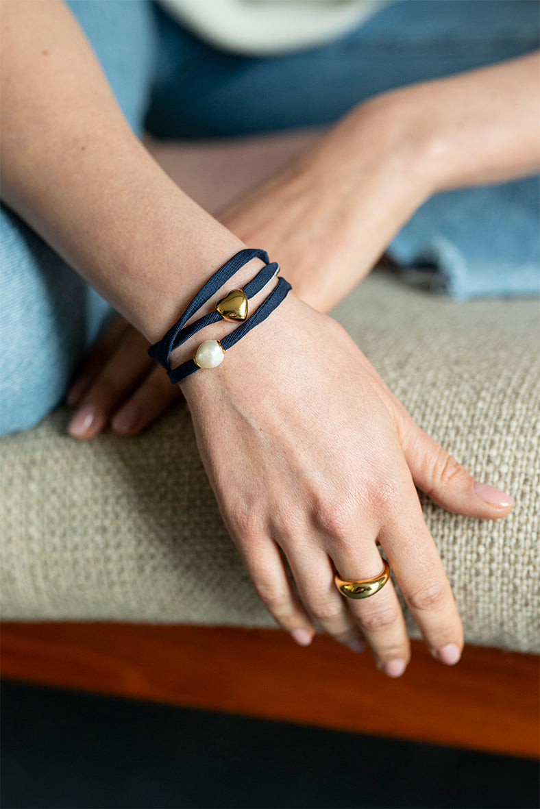 Seidenarmband BLAU